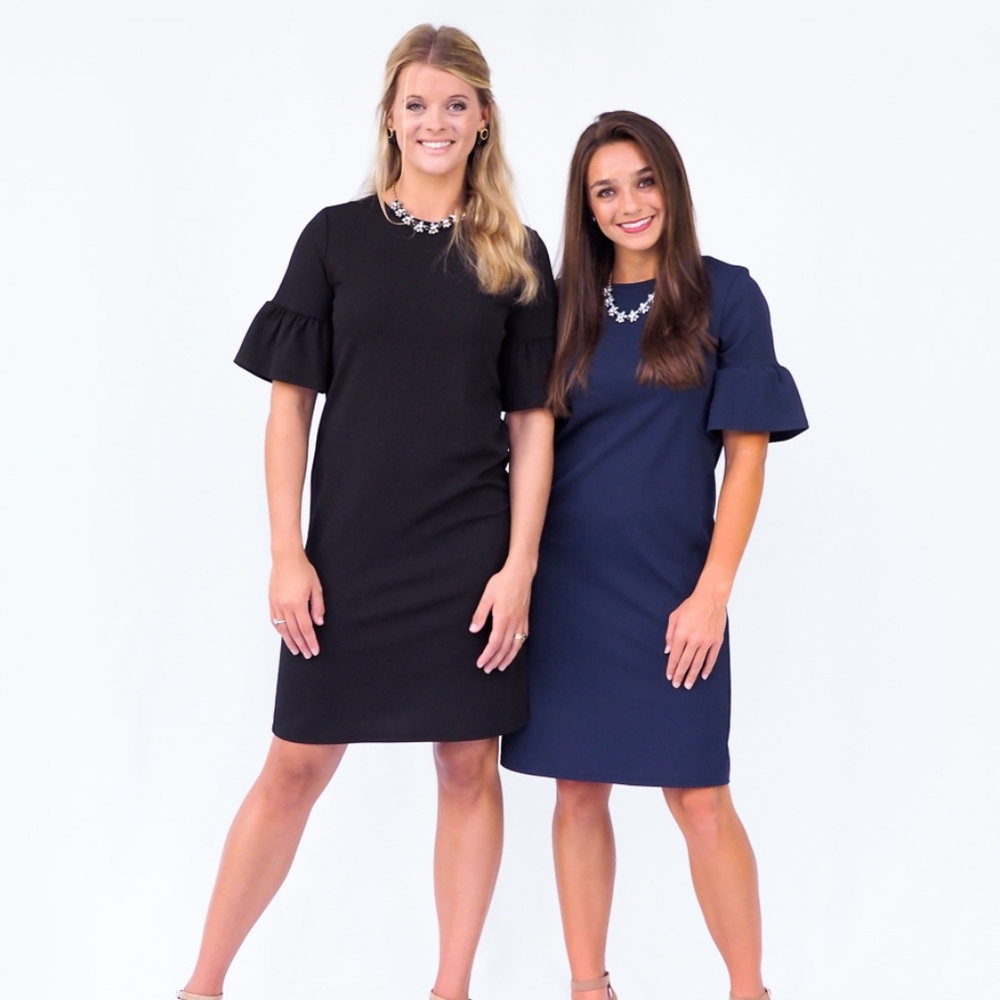 Bell Sleeve Modest Dress - Black